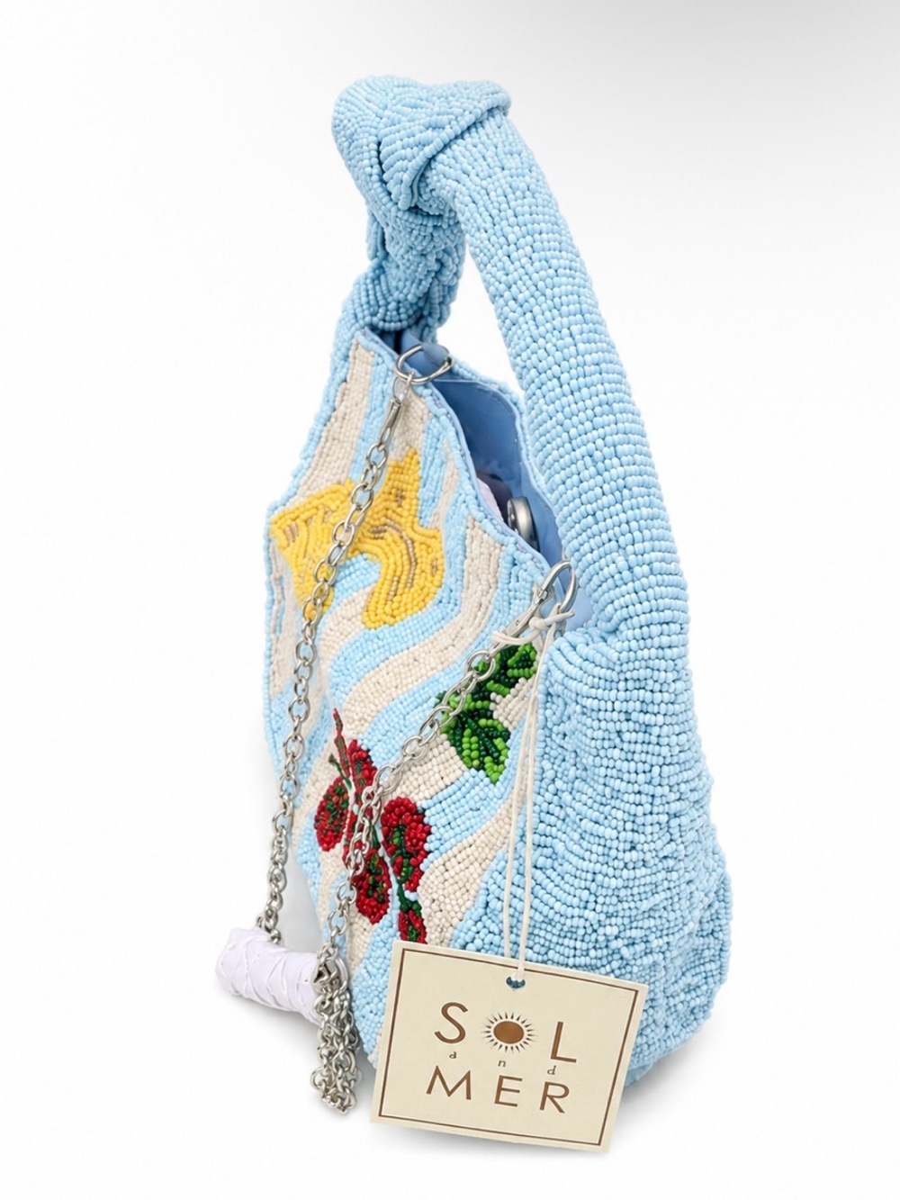 Sol and Mer Hand-Beaded Italian Style Pasta & Tomatoes Bag – Glass Beads - Picture 2 of 5